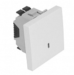 45023 SBR Двухполюсный выключатель - 2 модуля с сигнальной лампой, белый